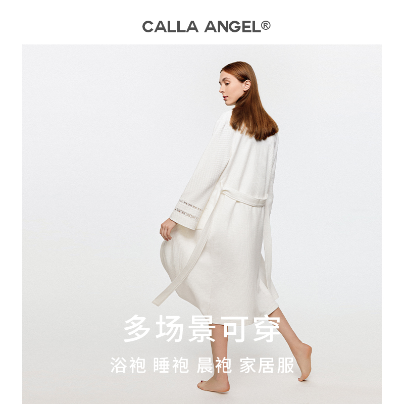 M3AOCALLAANGEL PURE COTTON BATHROBE 여성용 얇은 봄과 여름 부드러운 흡수성 와피 잠자리를위한 빠른 건조 목욕 가운