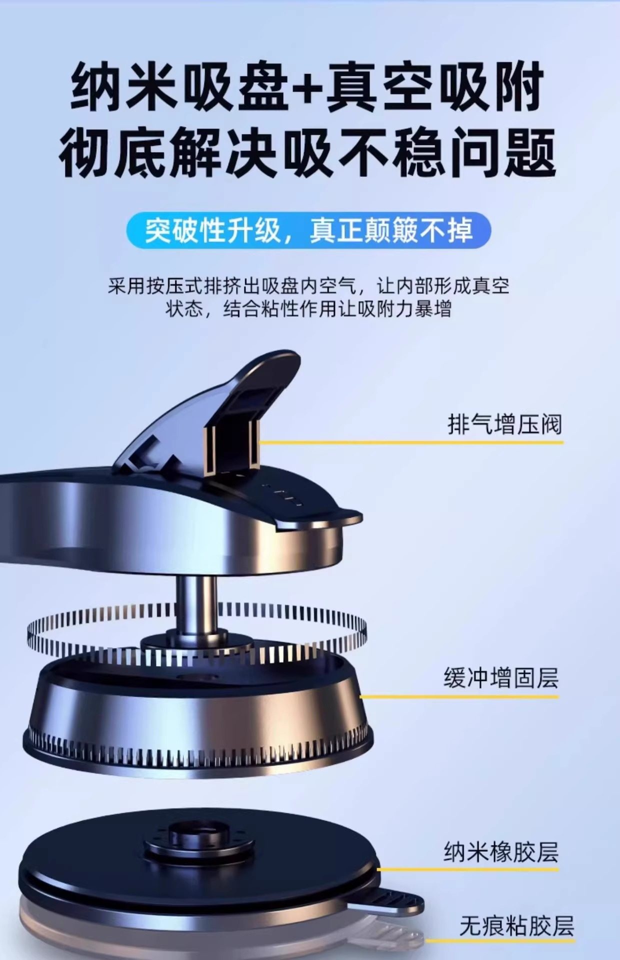 Mobile Phone Car Mount Suction Cup Type Automotive Accessories In-Car Navigation 2025 New Model Holder Charging Support Without