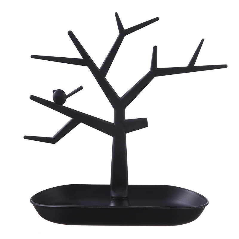 Soporte de exhibición de joyas con forma de árbol de astas de ciervo para pendientes y collares, organizador de escritorio con diseño de ciervo de dibujos animados.