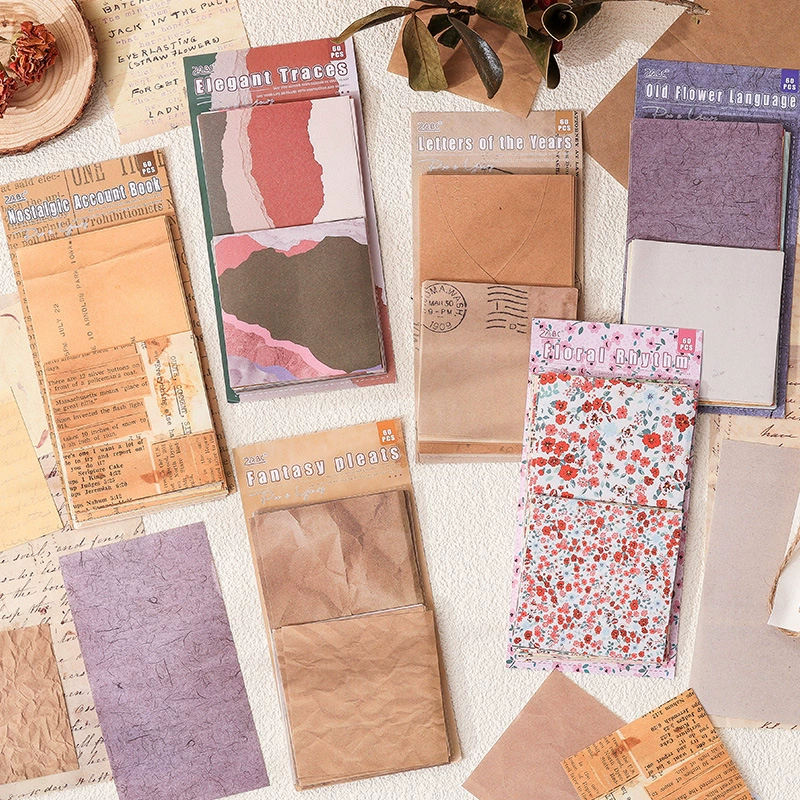 Yuezhen поэтические годы бумаги для заметок без липких материалов бумага трансграничный ретро-коллаж для ручного счета наклейки