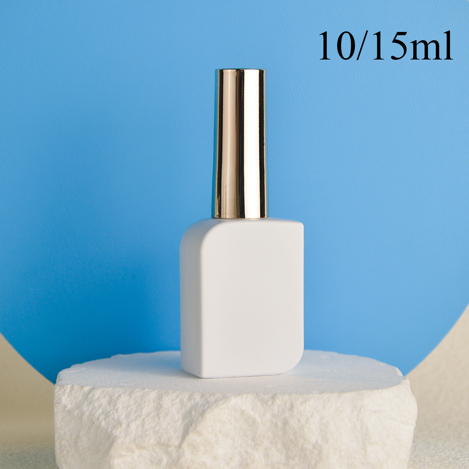 Botella de goma de esmalte de uñas de fábrica de origen Botella de embalaje de botella de esmalte de uñas blanco Botella de vidrio de stock 15ML10ML8ML