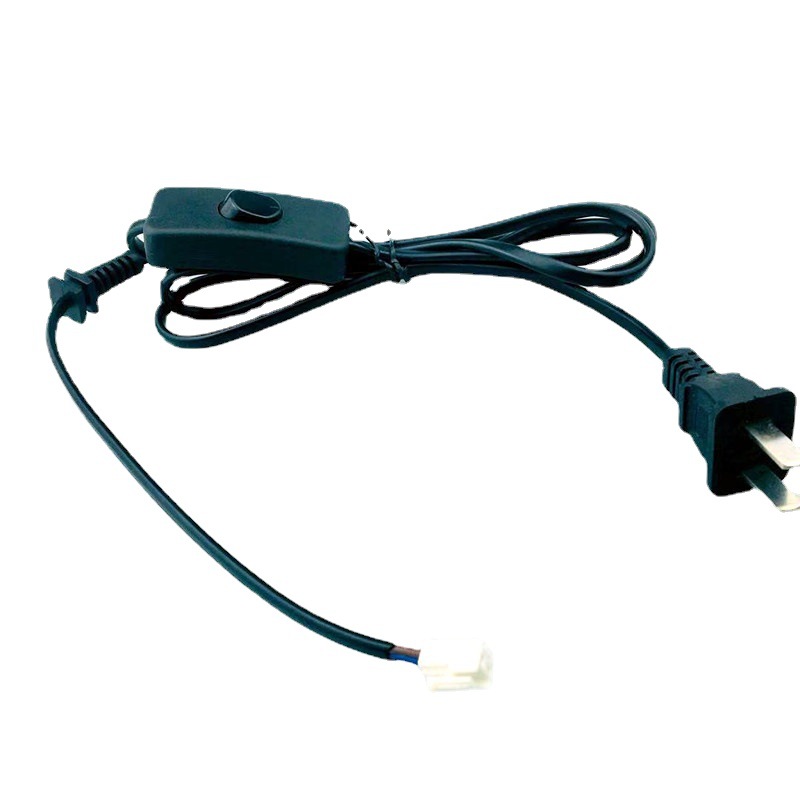 美国2.5米台灯开关线 303按钮开关小夜灯插头线