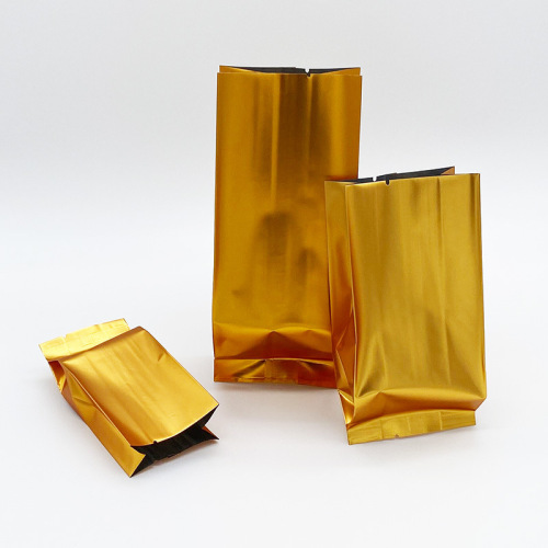 Directly supplied from the manufacturer, dark gold accordion bag, matte aluminum foil three-dimensional vacuum bag, grain powder, tea and coffee, middle-sealed bag