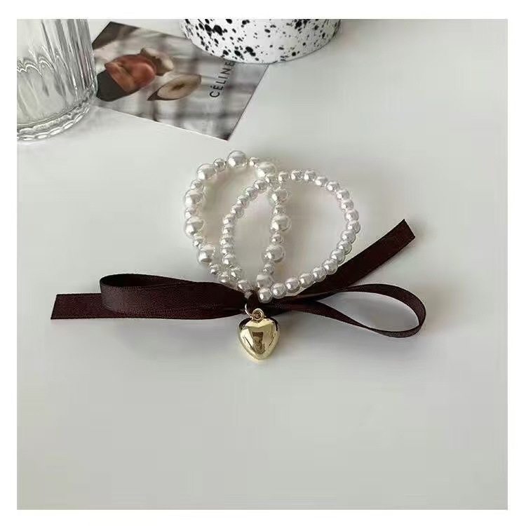 5337 amor doble perla anillo de pelo - color curry