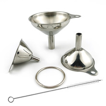 厂家直销不锈钢漏斗三件套迷你小漏斗油漏酒漏 一体化液体分装器
