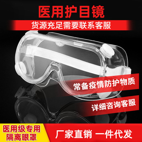 Medical goggles, isolation eye shields, anti-fog face masks, protective eyewear, blinds, black eyebrows