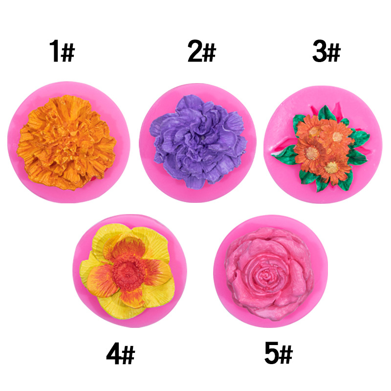 Girasol Rosa Clavel fondant cake molde de silicona DIY coche aromaterapia decoración colgante epoxi