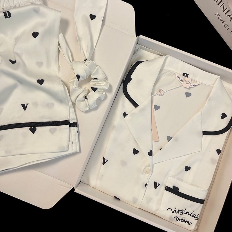 Long sleeve [set] white love heart