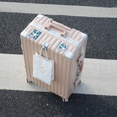 New Macaron Aluminum Frame Wheeled Luggage 24-inch Travel Suitcase with Swivel Wheels 20-piece Set Factory Direct Supply