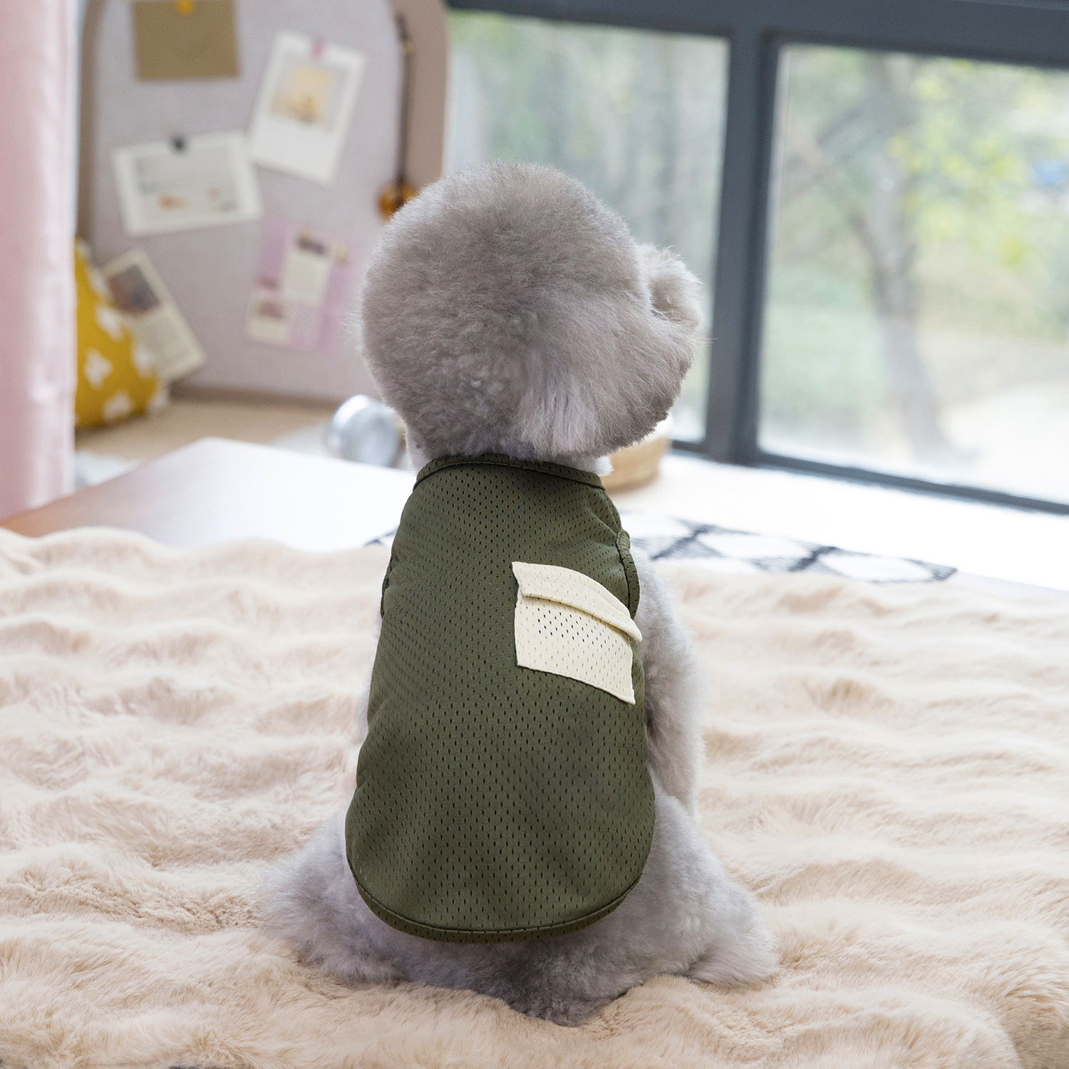 25 Doudou 메쉬 조끼 - 밀리터리 그린