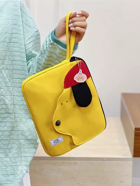 Cross-Border New Model Tablet Computer Handbag, Versatile Solid Color Cartoon Puppy Handbag, Tablet Computer Protective Case