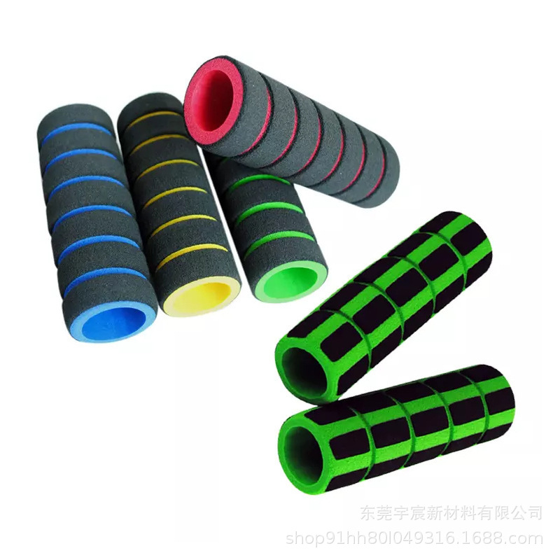 NBR橡胶把套摩托车把套双色橡塑螺纹发泡单车通用摩托车海绵把套