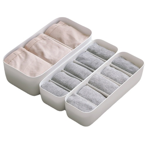 Yiyue underwear and socks storage box desktop compartment plastic storage drawer partition organizer home wardrobe storage compartment