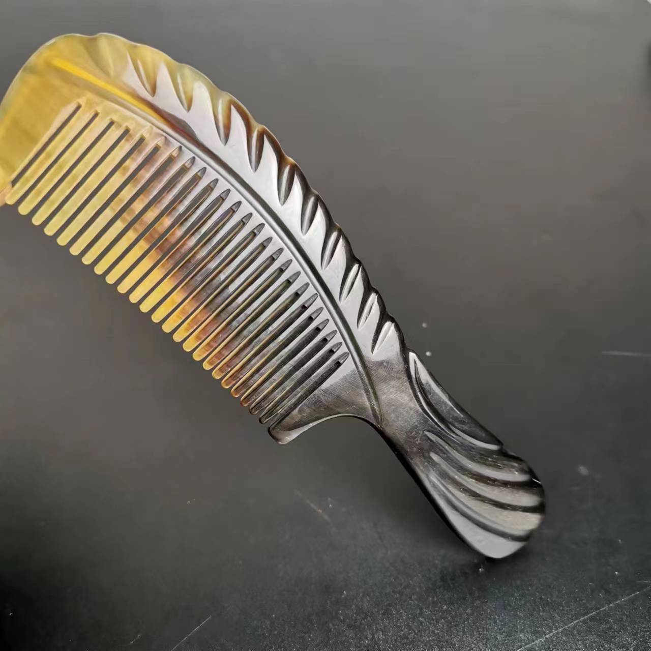 18cm 검은 꽃 뿔 빗