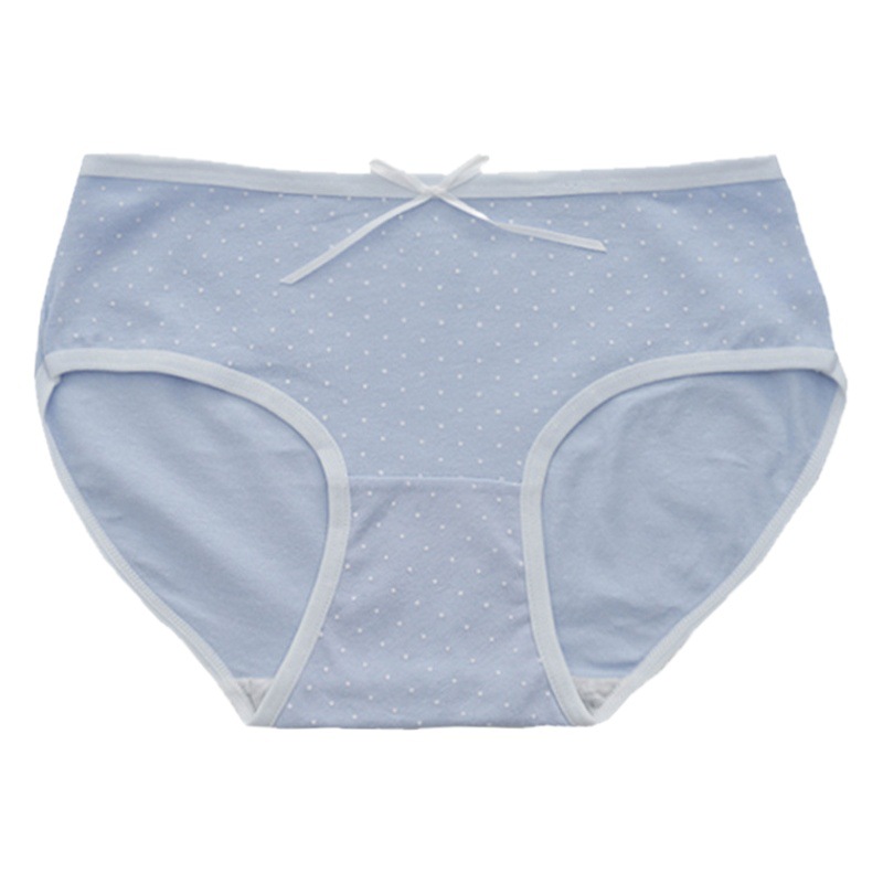 Ropa interior de algodón azul agua Fondo de algodón para mujer Pantalones cortos triangulares transpirables suaves de cintura media para niña japonesa para estudiantes image 1