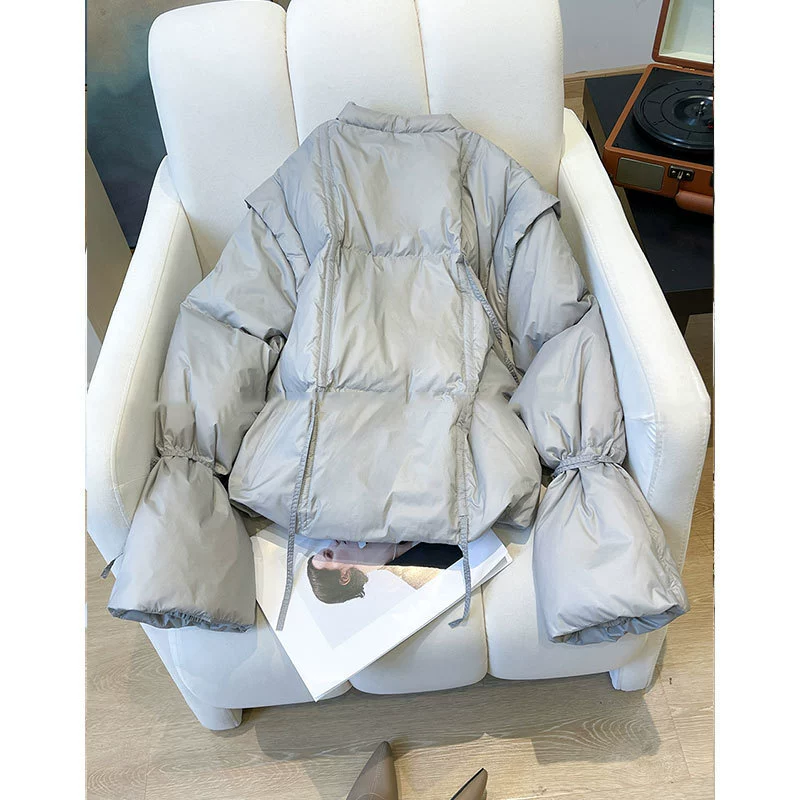 Пуховик женский короткий 2024 зимний свободный новый корейский модный стройный дизайн Чувство хлебной куртки женский прилив