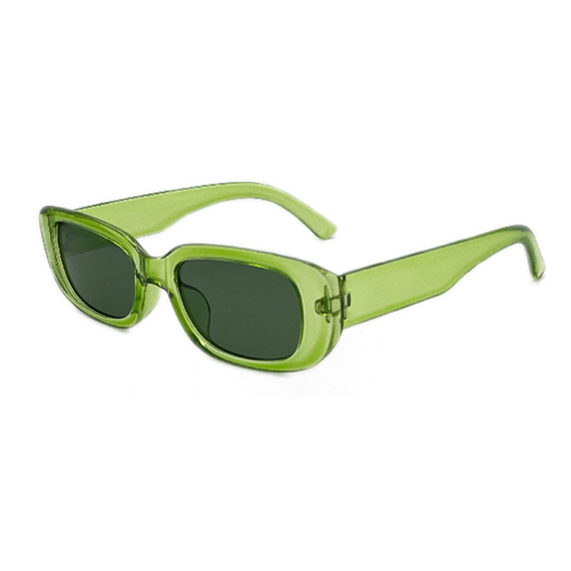 Gafas de sol rectangulares estilo ins, moda hip hop unisex, diseño fluorescente tipo Hong Kong, tendencia TikTok callejera