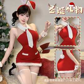 夜歌性感领带睡衣纯欲女包臀裙制服角色扮演新年战袍情趣内衣