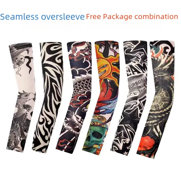 Summer Outdoor Sleeve Tattoo Sleeve Seamless Men's and Women's Flower Arm Riding Dress Sunscreen Sleeve Tattoo Arm Sleeve