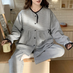 月子服新款秋冬夹层孕妇产后睡衣家居服空气棉哺乳套装可外穿