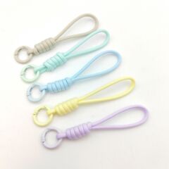 现货彩色手工编织棉绳钥匙扣包挂饰品diy配件简约百搭手机链挂饰