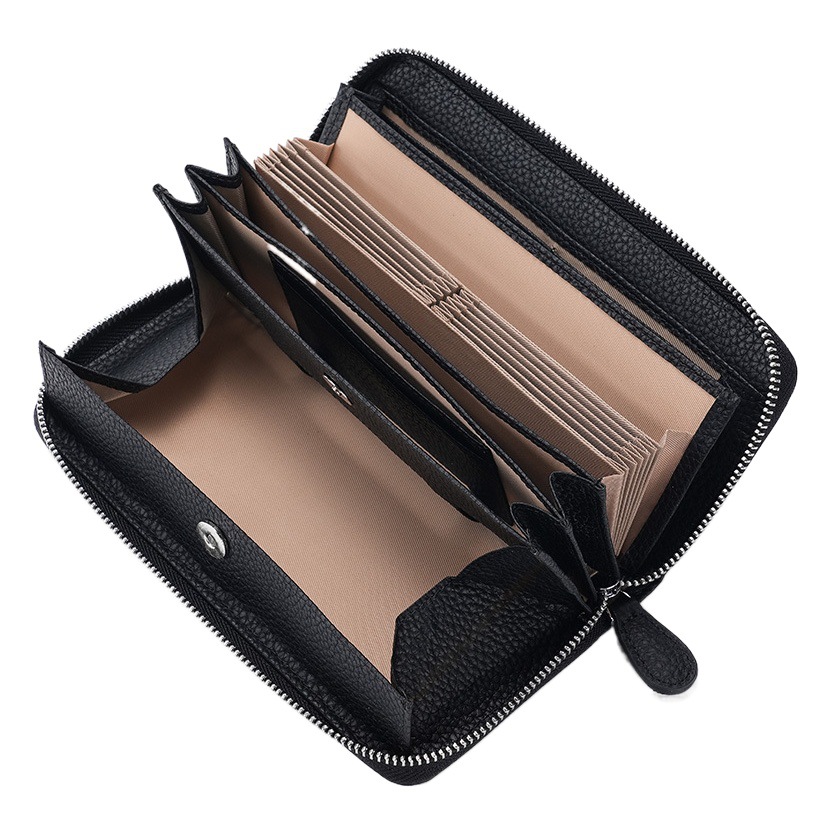 Japanese Genuine Leather Wallet Long RFID Anti-theft Card Bag Top Layer Leather Coin Wallet Cross-border Trendy Clutch Bag