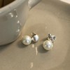 Advanced small design retro earrings from pearl, 2023 collection