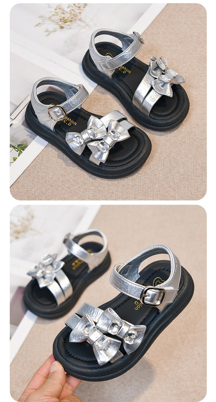 Sandali bambina con fiocco leggeri scarpe estive mare_voghion.com