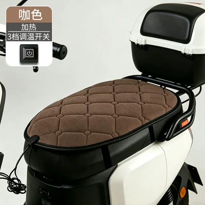 motorcycle riding heated seat cover, Electric car cushion - brown-color-3-level-heating-temperature-control-switch
