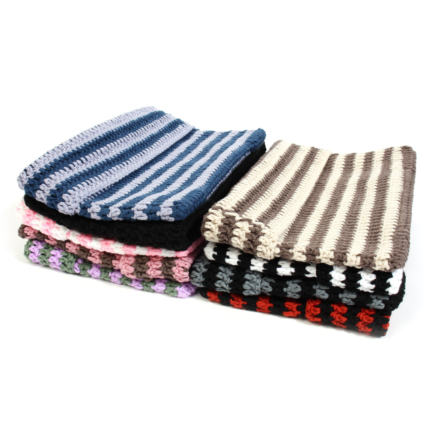 2023 Neuer kleiner Teufel, handgehäkelt, aus Wolle, gestreift, H, niedliche C-Ohren (gedämpftes C-Ohr-Brot), lässig warm_voghion.com