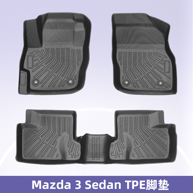Para Mazda 3 Sedan 2010 - 2013 3D todo el tiempo TPE almohadilla para los pies almohadilla del maletero