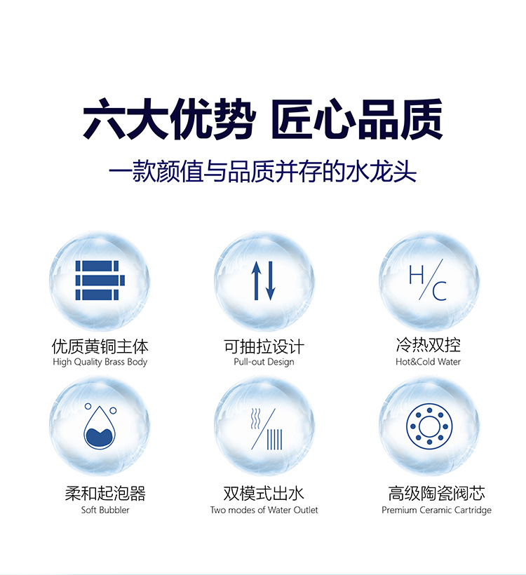 Guangdong gun gray pull-out kitchen cold and hot splash-proof faucet, all-copper kitchen sink telescopic faucet Specification drawing