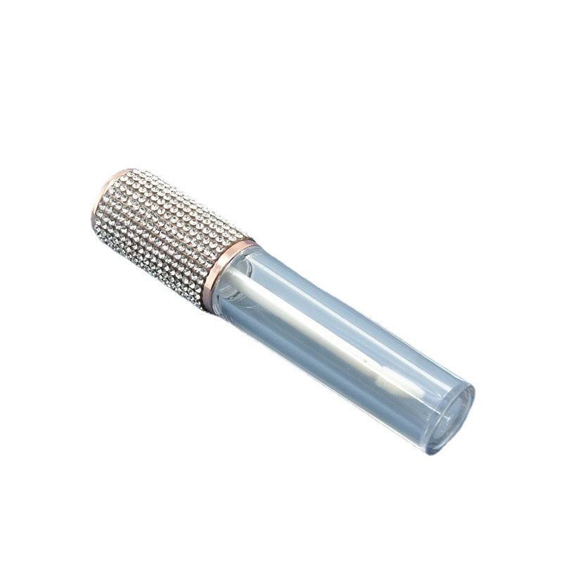 Multi-Color rhinestone redondo botella transparente tubo de brillo de labios tubo de esmalte de labios tubo de lápiz labial tubo vacío fabricante de logotipo imprimible en stock