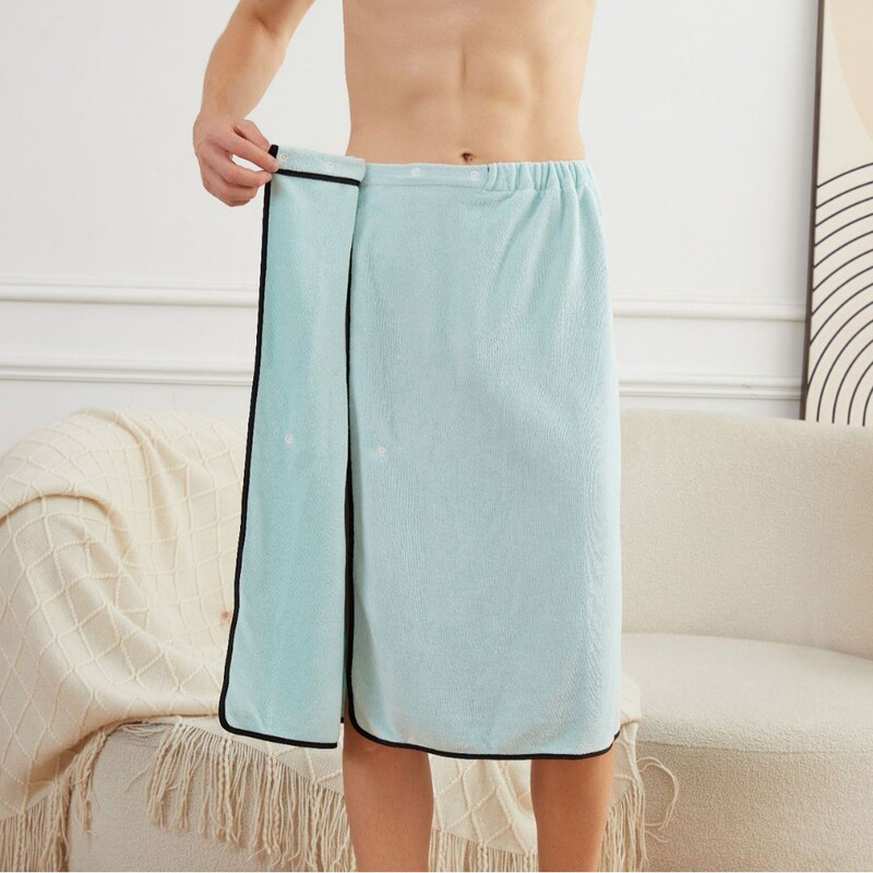 Cross-Border German Men's Bathrobe, Ultra-Fine Fiber Absorbent Quick-Dry Bath Towel, Can Be Worn or Wrapped Like a Bathrobe