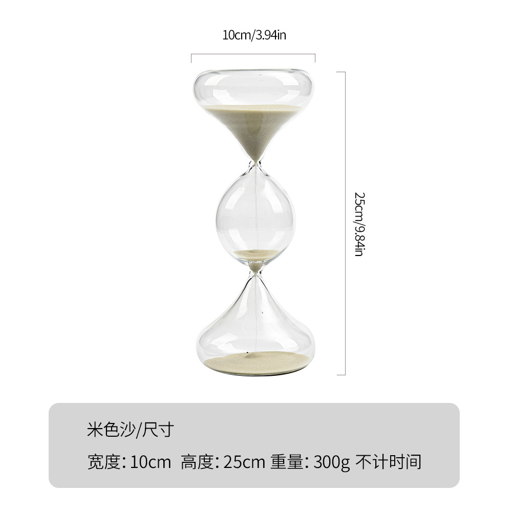 Reloj de arena de vidrio creativo de tres capas de geometría reloj de arena cronometrador de decoración de hogar nórdico al por mayor fábrica image 6