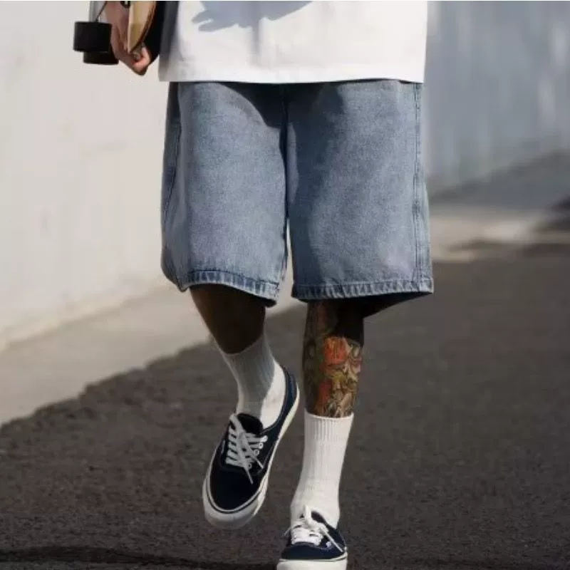 Джинсовые шорты мужские летние приливные бренды ins высокие укороченные брюки свободные на улице