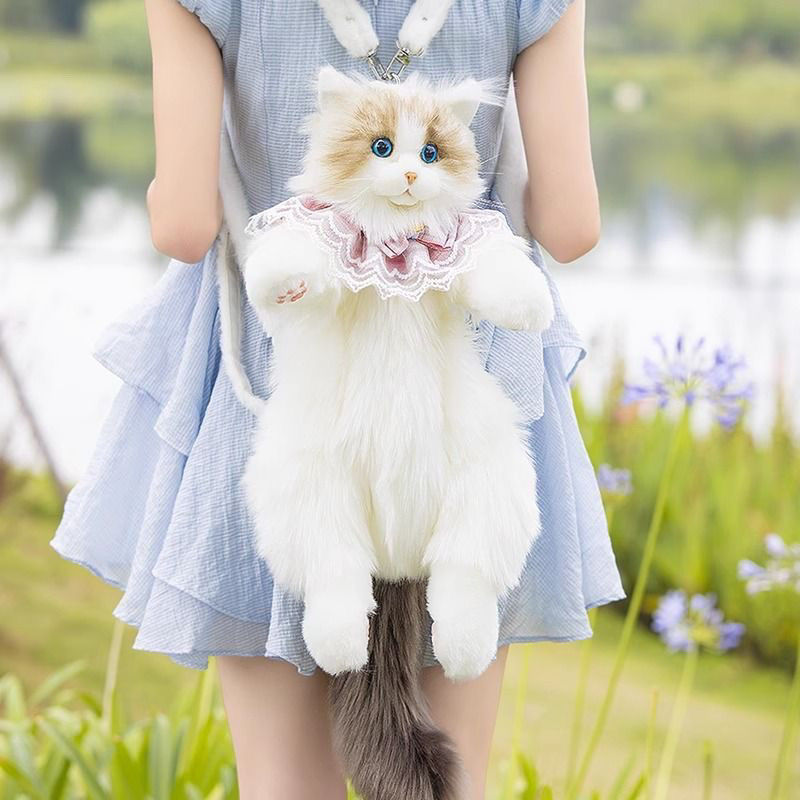 网红同款仿真布偶背包玩偶猫咪女生可爱毛绒公仔双肩包生日礼物|undefined