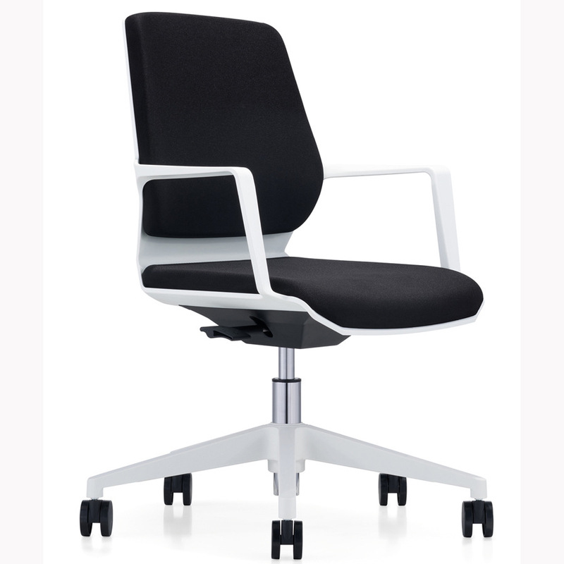 High-leg bar chair office chair fashionable plastic back office staff chair modern cloth surface conference chair computer chair with armrest