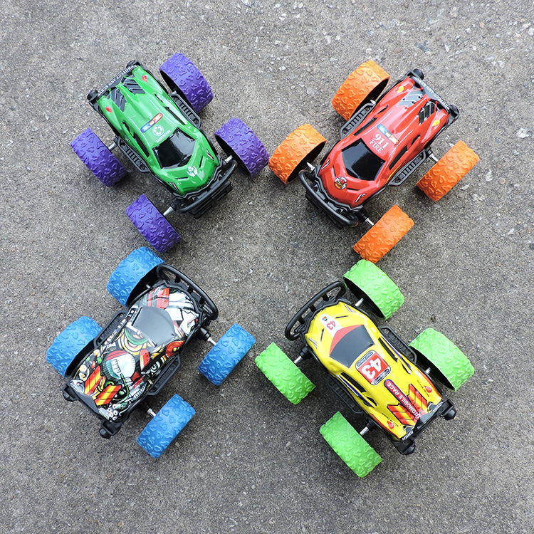 699-101 Juego de 4 Vehículos Todoterreno de Acrobacias con Función de Doble Inercia, Modelos de Autos con Ruedas Grandes, Juguetes Inteligentes para Niños e Interacción Padres-Hijos image 3