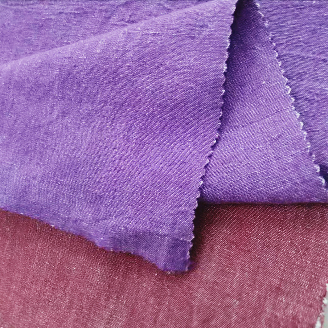 现货 L5878亚麻棉布 绛红/绛紫两色 春秋季可用 上衣 裤子 连衣裙