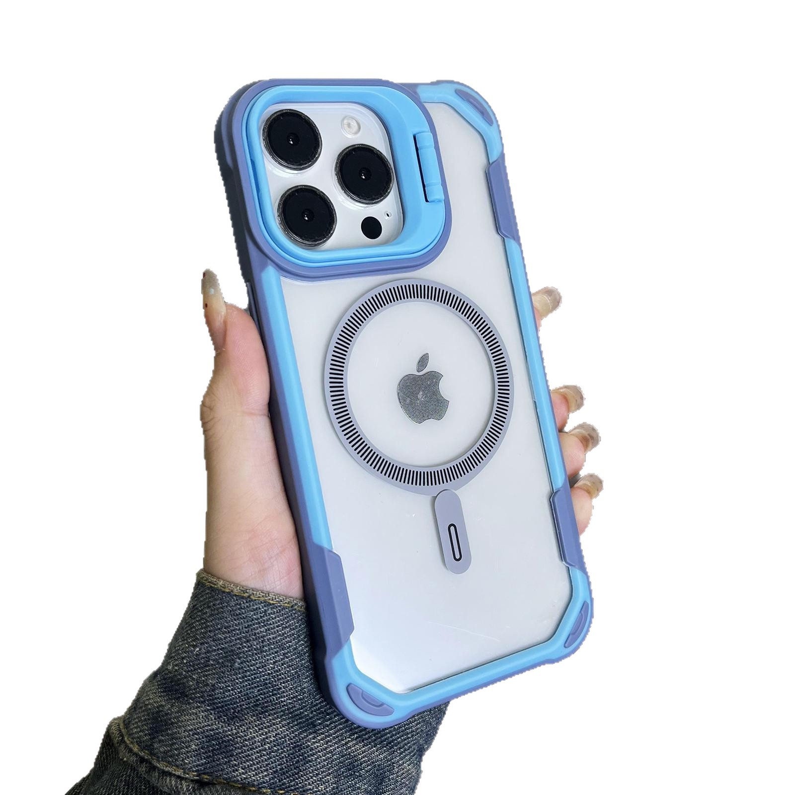 Aplicable a Apple 17 Promax Magnetic Oracle Shield para teléfonos móviles, soporte de lente cool para iPhone 15, color de choque y resistencia a la caída