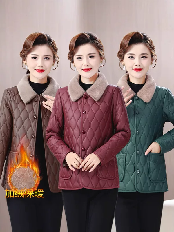 Winter long warm hoody, down jacket, for middle age, mid-length, plus size