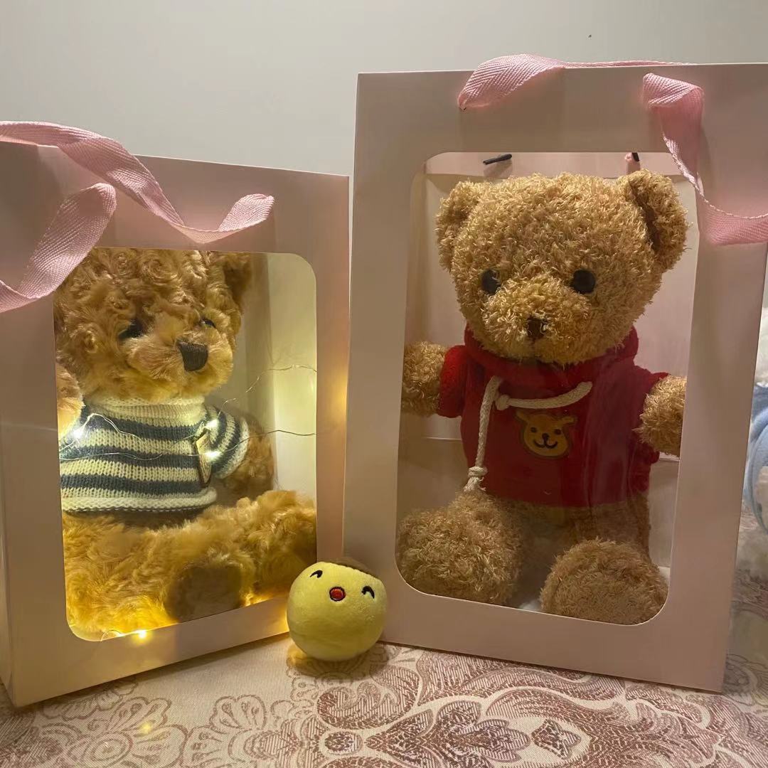 Flash Oso de Peluche de peluche de juguete con luz Oso muñeca caja de regalo muñeca de trapo oso muñeca regalo para niñas regalo de cumpleaños