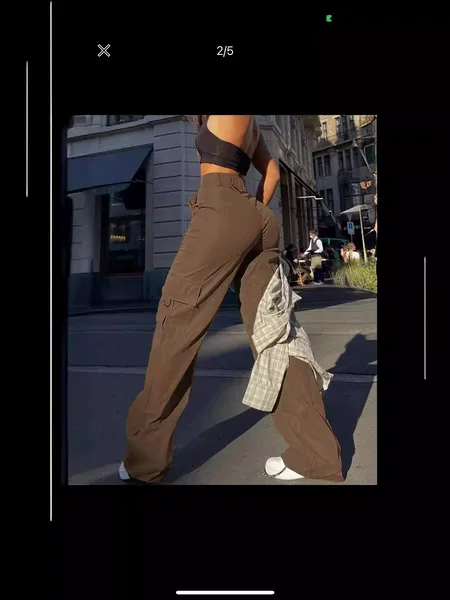 2026 European and American Street Fashion Multi-Pocket Workwear Straight-Leg Pants High-Waisted Slimming Loose Cargo Pants