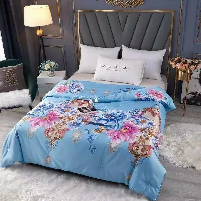 冬季印花保暖绗缝羽丝棉化纤被子轻盈贴服200*230cm被芯支持代发