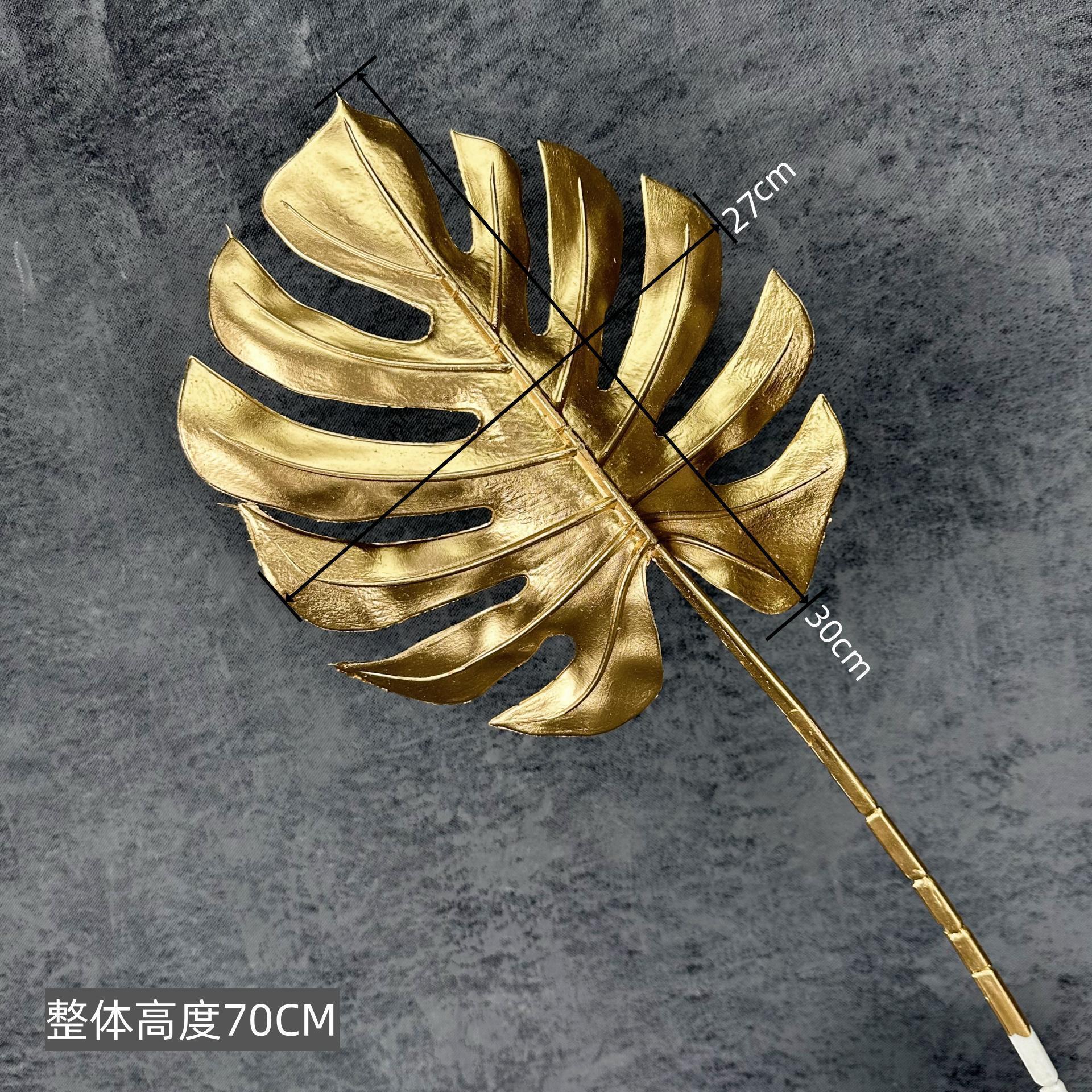 Hoja de oro artificial hoja de abanico de eucalipto hoja de ginkgo HOJA DE Navidad Año Nuevo bendición cubo arreglo floral hogar Víspera de Año Nuevo Flor al por mayor