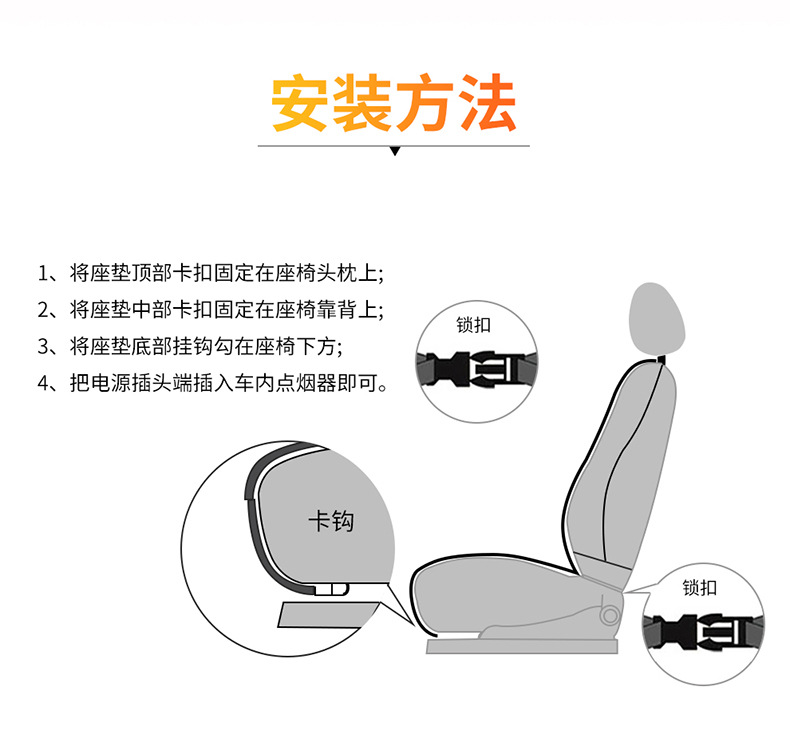 Car Heated Seat Cushion Winter Single Seat Car Electric Heating Modified Plush Seat Cushion 12V24V Warm