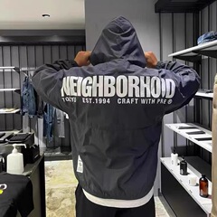 NBHD ジャケット アウター ウェア ユーマンレ 日本風 ゆったり カジュアル アウトドア 防風 機能性 ナイロン スタンドカラー ジャケット