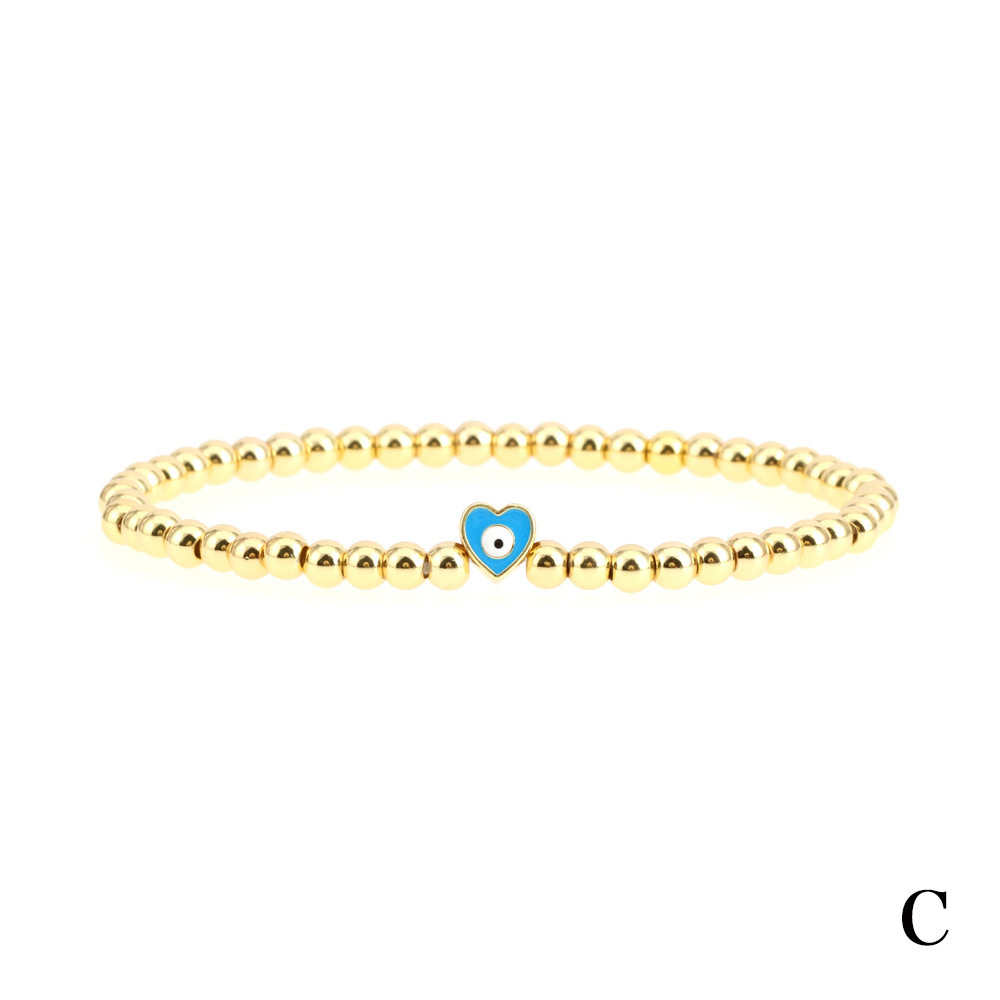 Fashion Heart Shape Copper Enamel Bracelets 1 Piece