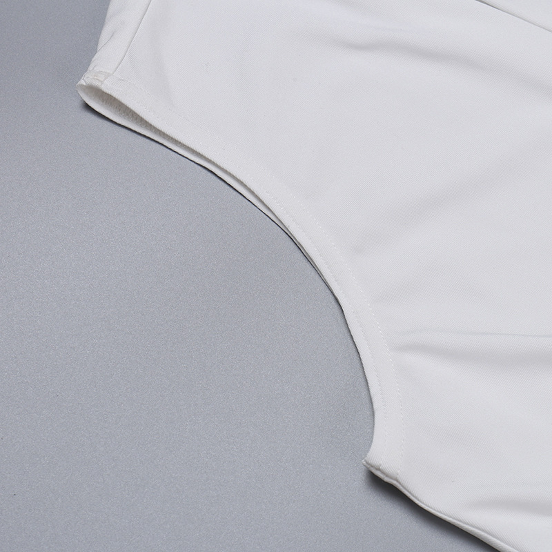 Elegant asymmetrisch schouderloos halter body voor dames_voghion.com